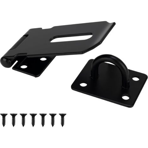 3-zoll-türriegel Aus Edelstahl, Robustes Schwarzes Vorhängeschloss Für Tore, Türen Und Schränke, Gebürstete Oberfläche, 1 Packung