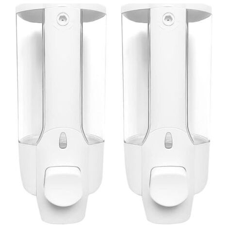 Lot De 2 Distributeurs De Savon Mural 300 Ml Pratique Pour Salle De Bain, Cuisine Et Hôtel Solution Élégante