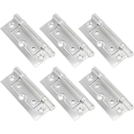 Charnières De Meubles En Acier Inoxydable, 6 Pièces, Charnières De Porte Affleurantes, Charnières De Tiroir À Chaussures, Charnières De Porte Sans Mortaise, Accessoires De Quincaillerie Pour Armoire