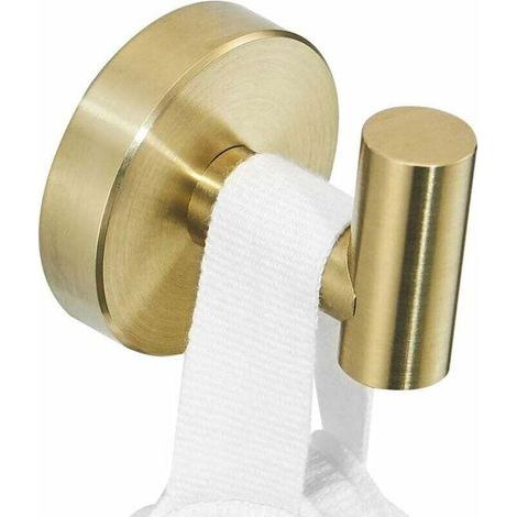 Kleiderhaken, Wandhaken, Silberfarbener Edelstahl-bademantelhaken, Handtuchschlaufe, Garderobenständer, Gebürstetes Nickel-finish – Gold