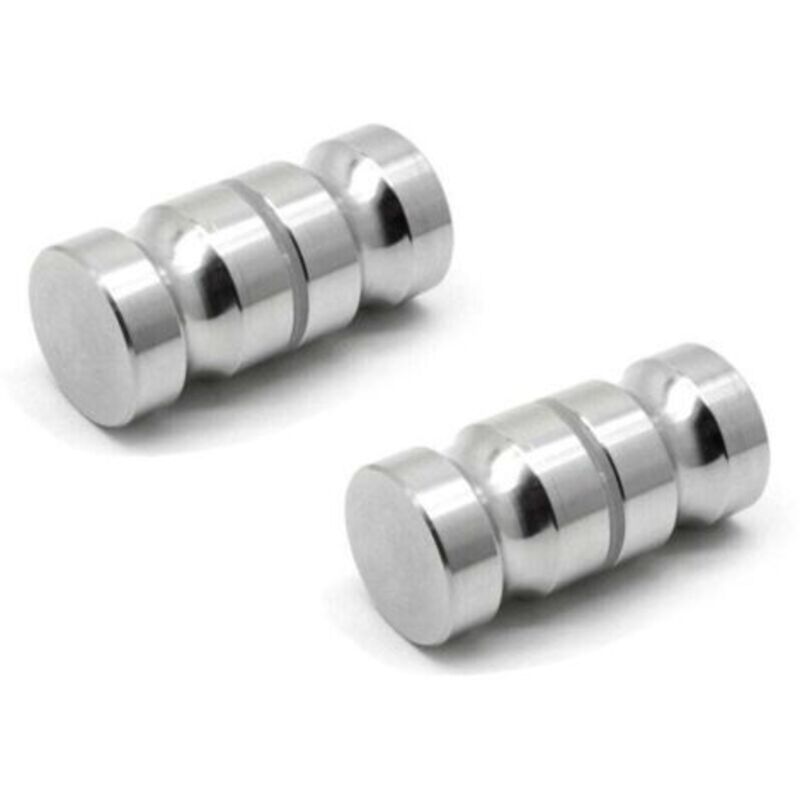 Lot Von 2 Soliden Griffen, Nur Ein Einziger, Runder Duschabgang, Aluminiumlegierung, Verchromte Oberfläche