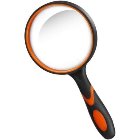 Unzerbrechlicher Spiegel Mit 75 Mm Durchmesser, Ideal Zum Lesen, Untersuchen Und Beobachten Von Insekten. Orange Farbe.