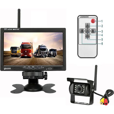 12v/24v Wasserdichte Kabellose Rückfahrkamera Mit 18-zoll-infrarot-nachtsicht Und 7-zoll-tft-lcd-bildschirm Für Auto/fahrzeug/van/wohnwagen (mit 1 Rückfahrkamera)