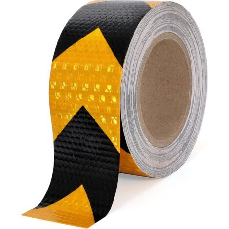 Reflektierendes Klebeband 3 M X 5 Cm, Wasserdicht, Selbstklebend, Sicher, Sichtbar Für Fahrzeuge, Anhänger Und Lkws, Schwarz Und Gelb.