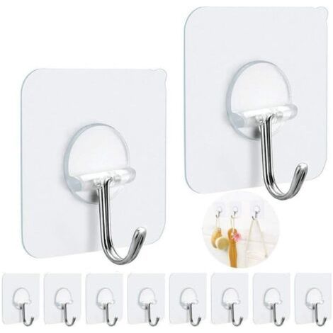 Klebehaken, Robuste Klebehaken Zum Aufhängen Von Nagelfreien Wandaufhängern, 6,8 Kg (max.), 180-grad-drehung, Nahtlos An Wandhaken, Badezimmer, Küche, Büro