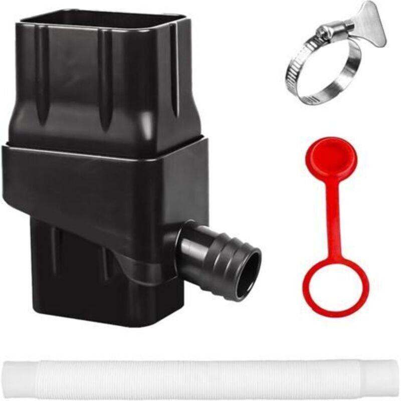 Sammelbehälter Für Eau De Pluie, Kit Recuperateur D Eau De Pluie Für Rechteckige Gouttière, Recuperateur D Eau De Pluie, Récupérateur D'Eau De Pluie Rectangulaire Mit Tuyau, Collier De Se