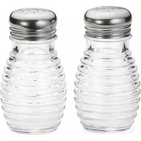 Wabenförmige Salz- Und Pfefferstreuer Aus Glas Mit Edelstahldeckeln (2er-set)
