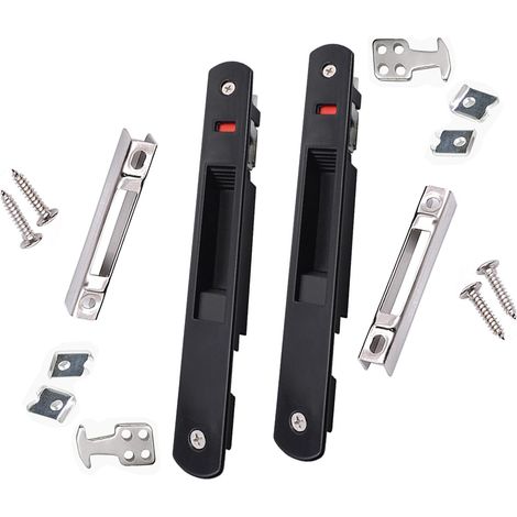 Verstellbarer Schiebefensterriegel Aus Zinklegierung, 199 Mm Länge, Schwarz, 2er-pack