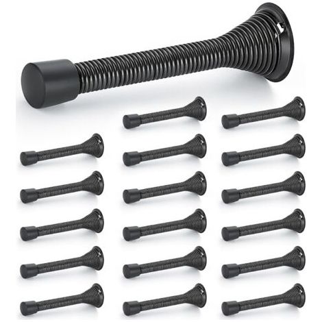 Türstopper, 18 Stück, Schwarz, Federbelastet, Mit Gummistopper, Für Die Unterseite Der Tür