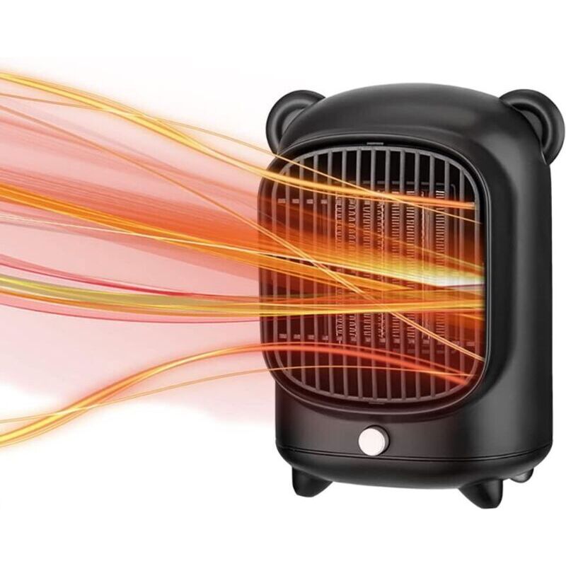 Chauffage D'Appoint, Elektrische Heizkörper 500 W, Heizkörper Aus Keramik, Heizkörperpersonal Mit Schutz Gegen Die Belastung Für Das Büro Am Wohnsitz, Schwarz