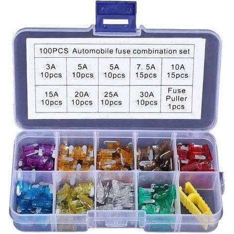 100 Stück 32-v-low-profile-auto-mechanische Sicherungen Für Fahrzeuge, Autos, Motorräder, Boote, Lkws, Auto-blade-sicherungssortiment, Klein, 3 A - 30 A