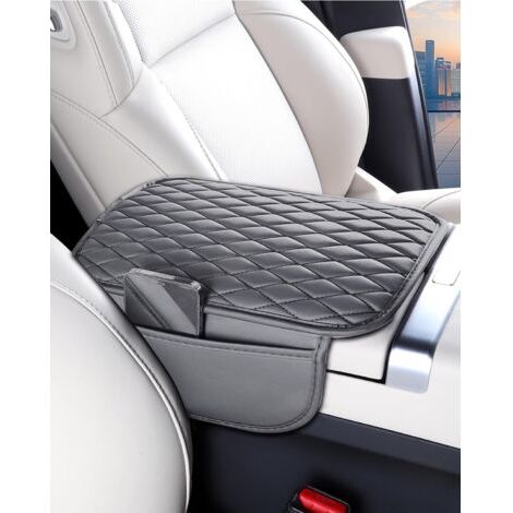 [upgrade] Auto-mittelkonsolenabdeckung Mit 2 Aufbewahrungstaschen – Premium-armlehnenbezug Aus Nappaleder
