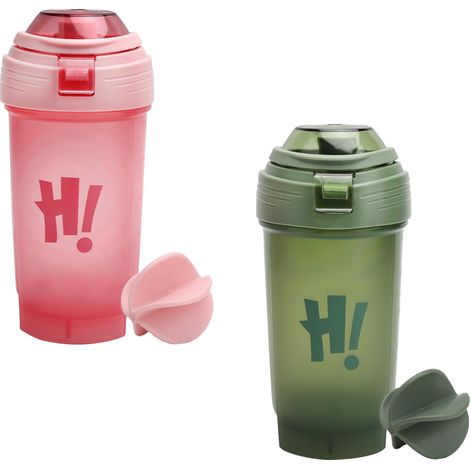 Lot Von 2 Bouteilles, 500-ml-shaker Mit Mélange-geschmack, Volumenanzeige, Etanches, Für Den Sportraum.