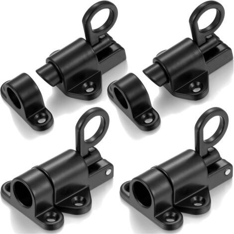 4 Stück Automatischer Türriegel, Federriegel, Türriegel, Federbelasteter Türriegel, Elastischer Bolzenverschluss, Rückprall-türriegel Für Fenster, Tore, Schwarz