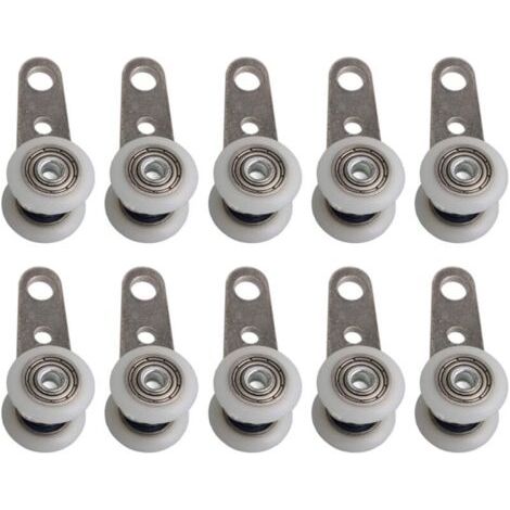 Packung Mit 10 Rollen Für Erkerfenster Oder Schiebetüren – Metall Und Kunststoff – 4,5 X 1,9 Cm