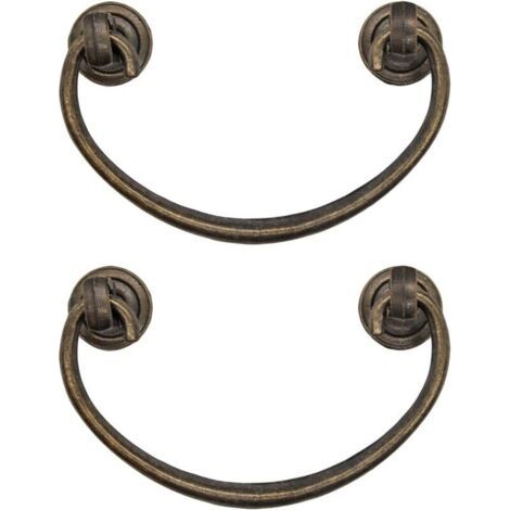 Set Mit 2 Klappgriffen Aus Antiker Bronze Und Messing, 95 X 62 Mm, Vintage-griffe Für Schubladen Und Schränke