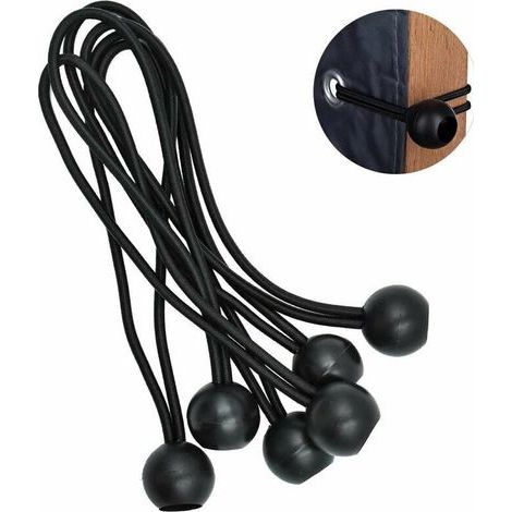 Packung Mit 25 Professionellen Bungee-seilen Mit Kugeln, Zum Befestigen Von Planen, Bannern, Zelten Und Postern.