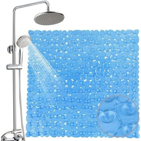 Tapis Douche Antidérapant – 1 Stück, Tapis Douche Antidérapant 54x54cm Bleu – 182 Ventouses