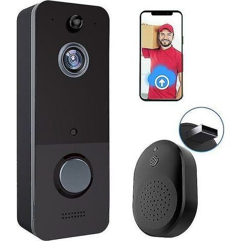 Kabellose Video-türklingel Mit Bewegungserkennung, Cloud-speicher, Live-hd-bild, Nachtsicht Und 2,4-ghz-wlan-kompatibilität.