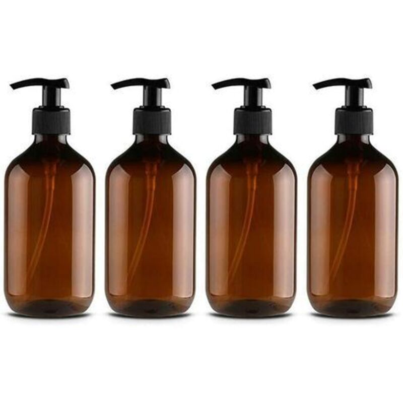 Pr 4er-pack Seifenspender Aus Pet-kunststoff, 500 Ml, Seifenspender Mit Schwarzer Lotionspumpe, Ideal Für Küche Und Badezimmer