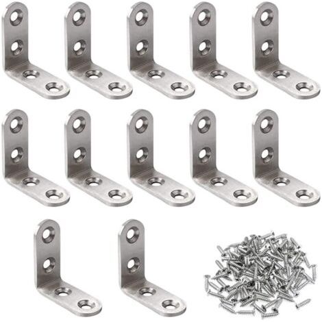 Edelstahl-befestigungswinkel, Rechtwinklige Halterung, 90-grad-rechtwinklige Halterungen, 12 Stück 40 X 40 Mm Eckbeschlag, Eckstreben Zur Befestigung Und Reparatur Von Möbeln Mit 50 Stück