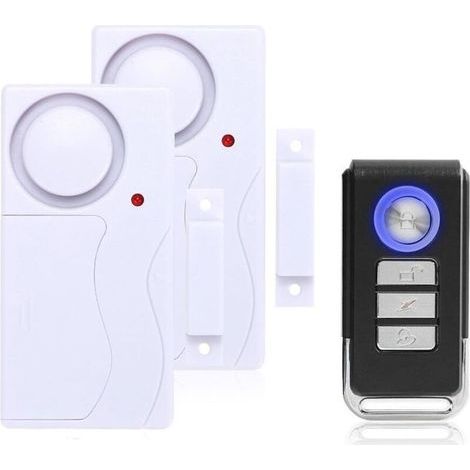 Alarme De Porte Et Fenêtre - Alarme Antivol Sans Fil Avec Télécommande, Easy To Installer, 105db Très Fort (comprend 2 Alarme And 1 Télécommande)
