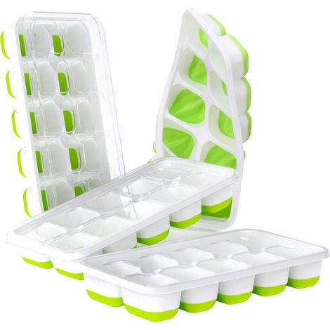 Glasscheiben Mit Deckeln – Lot Von 4 Glasscheiben Aus Silikon, Geeignet Für Kühl- Und Gefriergeräte.