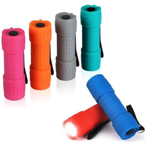 Jeu De Lampe De Poche Led 6 Stück, Lampe Torche Avec Poignée Antidérapante Pour Travail Cyclisme Camping Lecture Promenade Randonnée, 9,7x2,9cm