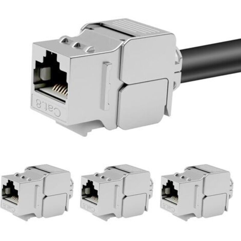 4er-pack Keystone Cat 8 Rj45-buchsenmodul, 40 Gbit/s Bis 2000 Mhz, Werkzeuglose Montage Für Cat8/cat7a/cat7-layoutkabel, Vollständig Abgeschirmtes Stp Mit Metallgehäuse, Kompatibel Mit Pa