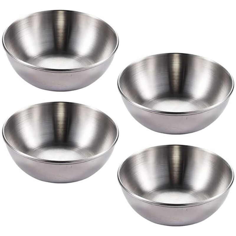 Set Mit 4 Edelstahl-saucenschalen, Mini-saucenschalen, Kleinen Servierschalen, Snackschalen, Verwendet Als Saucenschalen