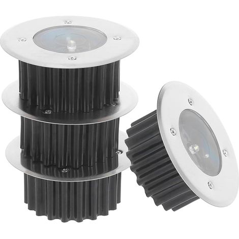 Solarleuchten Für Den Außenbereich, 4er-set, Wasserdichte Einbaustrahler Aus Edelstahl, Weiße Led-beleuchtung Für Rasen Und Wege