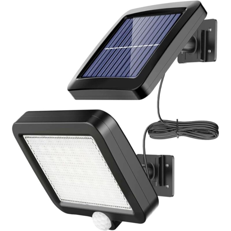 Solar-wandleuchte Für Den Außenbereich Mit Bewegungsmelder, 56 Ultrahelle Leds, Ip65 Wasserdicht, Trennbare Solarleuchte, 5 M Kabel, Für Terrasse, Garage, Einfahrt, Veranda Und Zaun