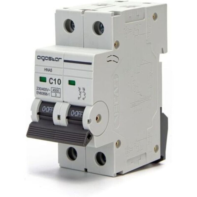 Automatischer Sicherungsautomat 2p, 10 A, 6 Ka, 74,5 Mm X 35,5 Mm X 81 Mm, Weiß