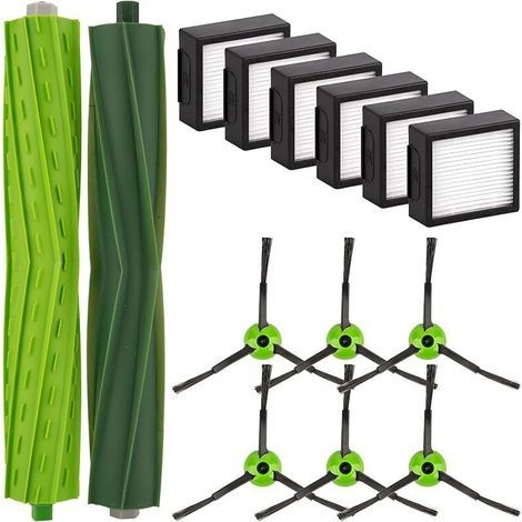 (14 Teile) Combo J7 Ersatz-kompatible Teile Mit Saugroboter Irobot Roomba Combo J7, Combo J7+, Combo J9+, Combo 10 Max, 2 Rouleaux-broschen, 6 Hepa-filter, 6 Lateral-broschen