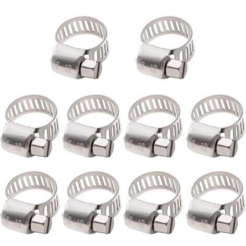 10 Stück 6–12 Mm Schlauchschelle, Schlauchschellen Aus Edelstahl 304, Verstellbare Rohrschellen, Für Wasserleitungen, Sanitär