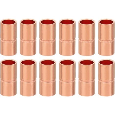12 Stück Kupfer-löthülsen, 6,35 Mm Rohrkupplungsanschlüsse, Gerade Rohrverschraubung Für Sanitär, Hvac, Klimaanlage, Heizung, Netzwerkverbindungen, Dicke 0,8 Mm