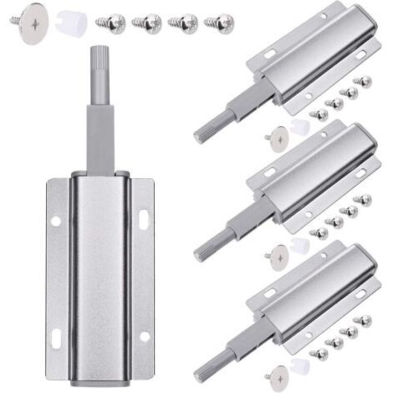 Pr Push To Open Aimant Porte Placard, 4pcs Loquet Magnetique Push Open Amortisseur, Push To Ope Amortisseur Pour Porte, Tiroir, Meuble