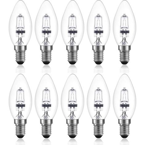 42w E14 C35 Dimmbare Halogen-ampulle Ac 220-240v Blanc Chaud 2700k E14 Transparente Halogen-ampulle (10 Stück)