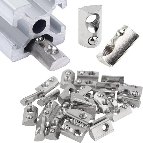 50 Stück M6 Gleitmuttern, Gleitmuttern Der Serie 30, Hammermuttern Und T-muttern Für Geschlitzte Extrudierte Aluminium-profilführungen (eu30 Und M6)