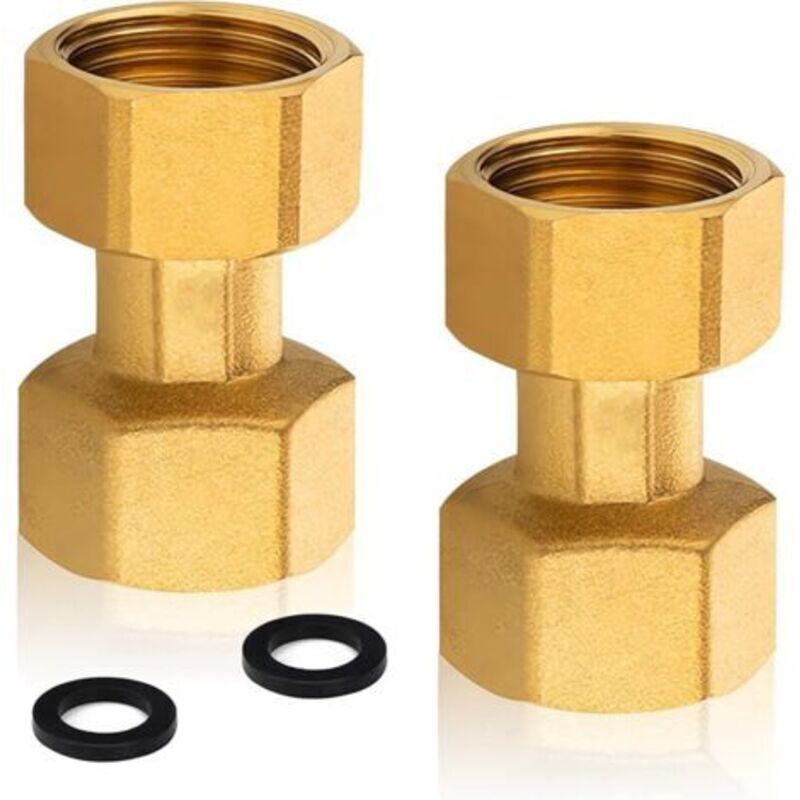 2 Stück Bewegliche Messingarmaturen 1/2 Zoll Innengewinde 1/2 Zoll Ig X 1/2 Zoll Ig X 1/2 Zoll Ig Messing-gewindeanschluss Dn15-durchgang Mit Dichtungsdichtung Für Wasserinstallationen Und Wassersyste