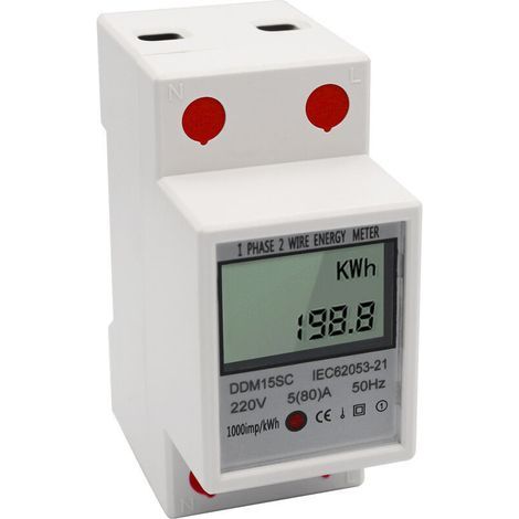 Einphasiger Din-schienen-energiezähler, Digitales Lcd-display, 5 80 A, 220 V, 50 Hz