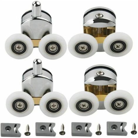 4er-pack Doppelrollen Für Duschschiebetür, 2 Räder Aus Zinklegierung Mit 23 Mm Durchmesser, Ersatzrollen Für Duschschiebetür – Hochwertige Doppelrollen