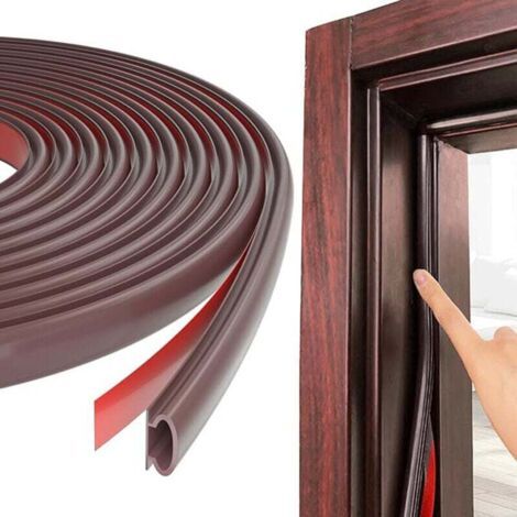 6 M/236 Zoll Tür-/fenster-dichtungsstreifen, Brauner D-förmiger Dichtungsstreifen, Ersatz-schalldämmung Für 2,5–6 Mm Lücken.