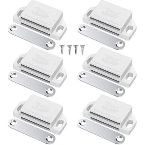 Set Mit 6 Schranktürmagneten, Kunststoff-türmagneten Für Möbel, Leistungsstarker Türriegel-magnet, Magnetischer Türschließer-magnet Für Schubladen, Weißer Magnet