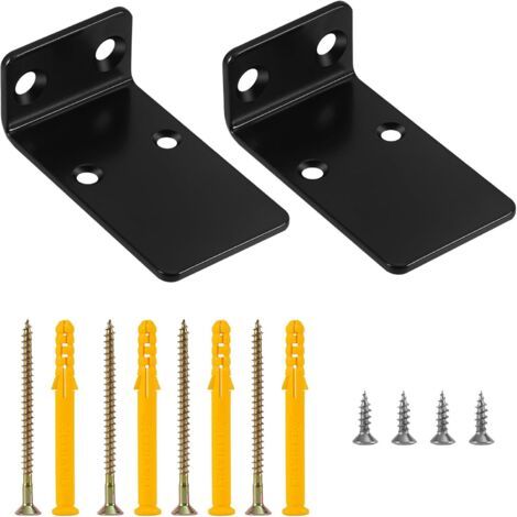 2er-pack Schwimmende Gerüstbrett-regalhalterungen, 8,9 Cm (8,9 Cm) An Der Wand Montierte L-halterungen Für Wandregale Für Gerüstbretter, Regalhalterungen (schwarz) (9 Cm)