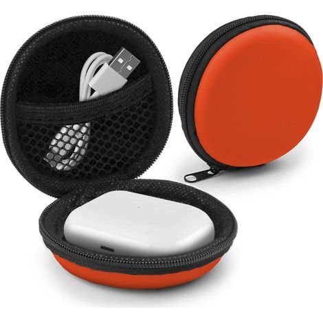 Universelles Etui Für Ohrmuschel-ohrhörer, Starrer Schutz, Multifunktionaler Transport, Orange.