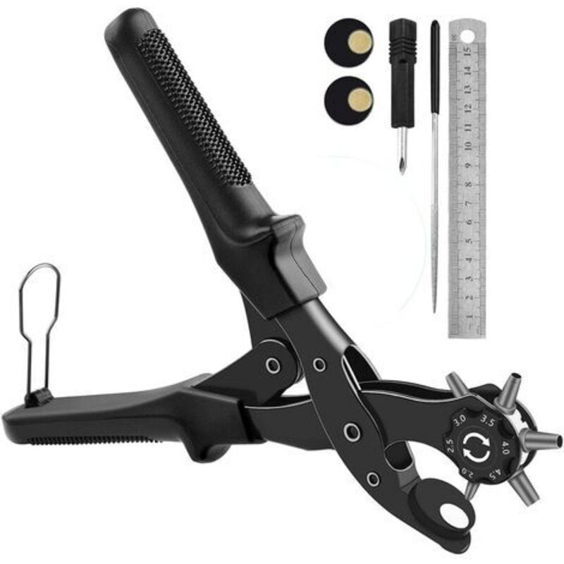 Pince À Point Rotative, 6 Verschiedene Schwanzlängen, Mit 2 Basisplatten Und Ersatzlasche, Tournevis, Regel Und Verschlusszeit, Schwarz
