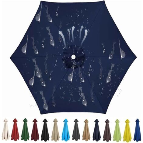 Ersatz-sonnenschirm Mit 6 Rippen, Sonnensegel Aus Polyestergewebe (250 Cm, Marineblau)