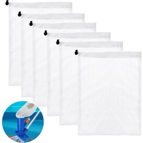 Pool-vakuum-filterbeutel (6er-pack), Pool-vakuum-netzbeutel, Laubsammler, Feinmaschige Filterbeutel Zum Auffangen Kleiner Blattreste