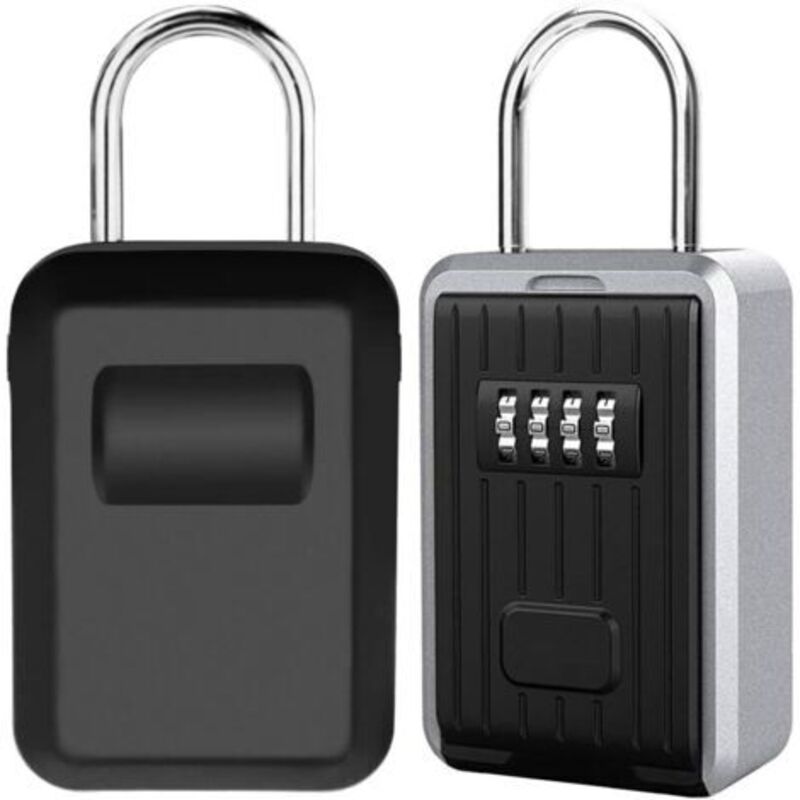 Pr Boite À Clé Sécurisée Montage Mural Boite A Clef Avec Code Numérique À 4 Chiffres, Extra Grande Lock Box Coffre A Clefs Exterieur Avec Anse, Format Xl Boîte À Clef À Code (noir)